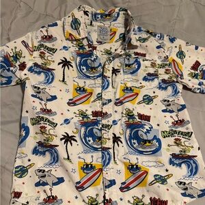 Kids' Colorful Cartoon Print Button Down Shirt